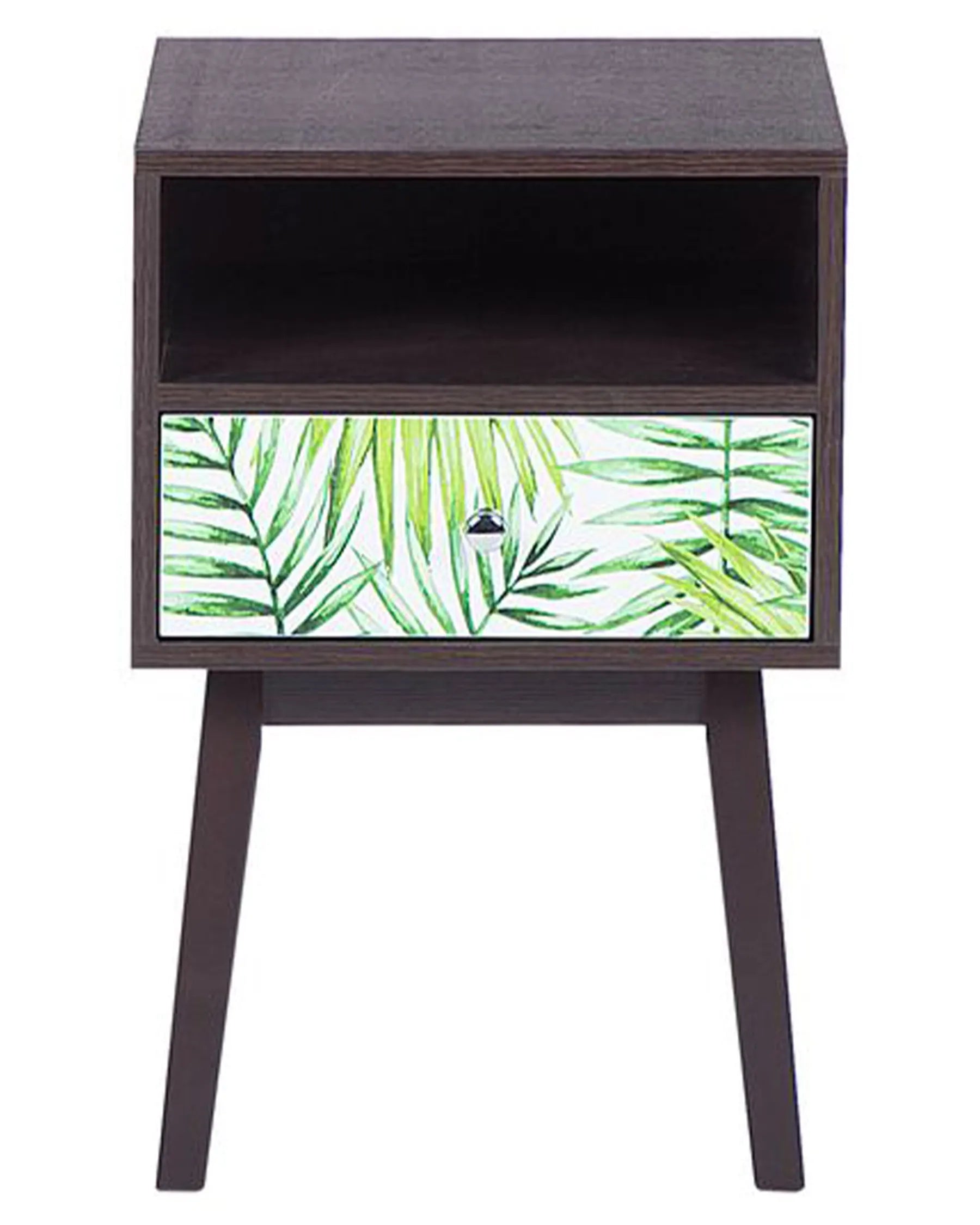 1 Drawer Bedside Table RODES Dark Brown