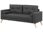 Sofa 2 Seater KALMAR Fabric Dark Grey