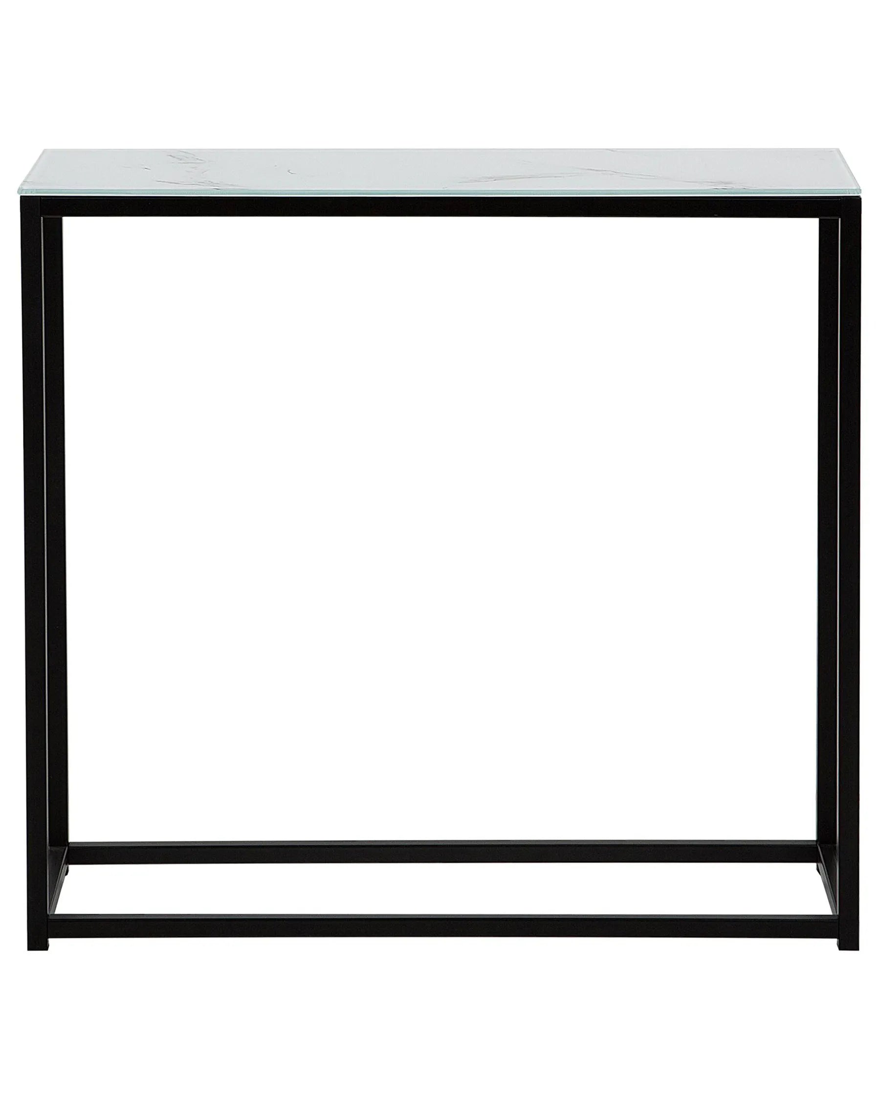 Console Table DELANO Tempered Glass Marble/ Black