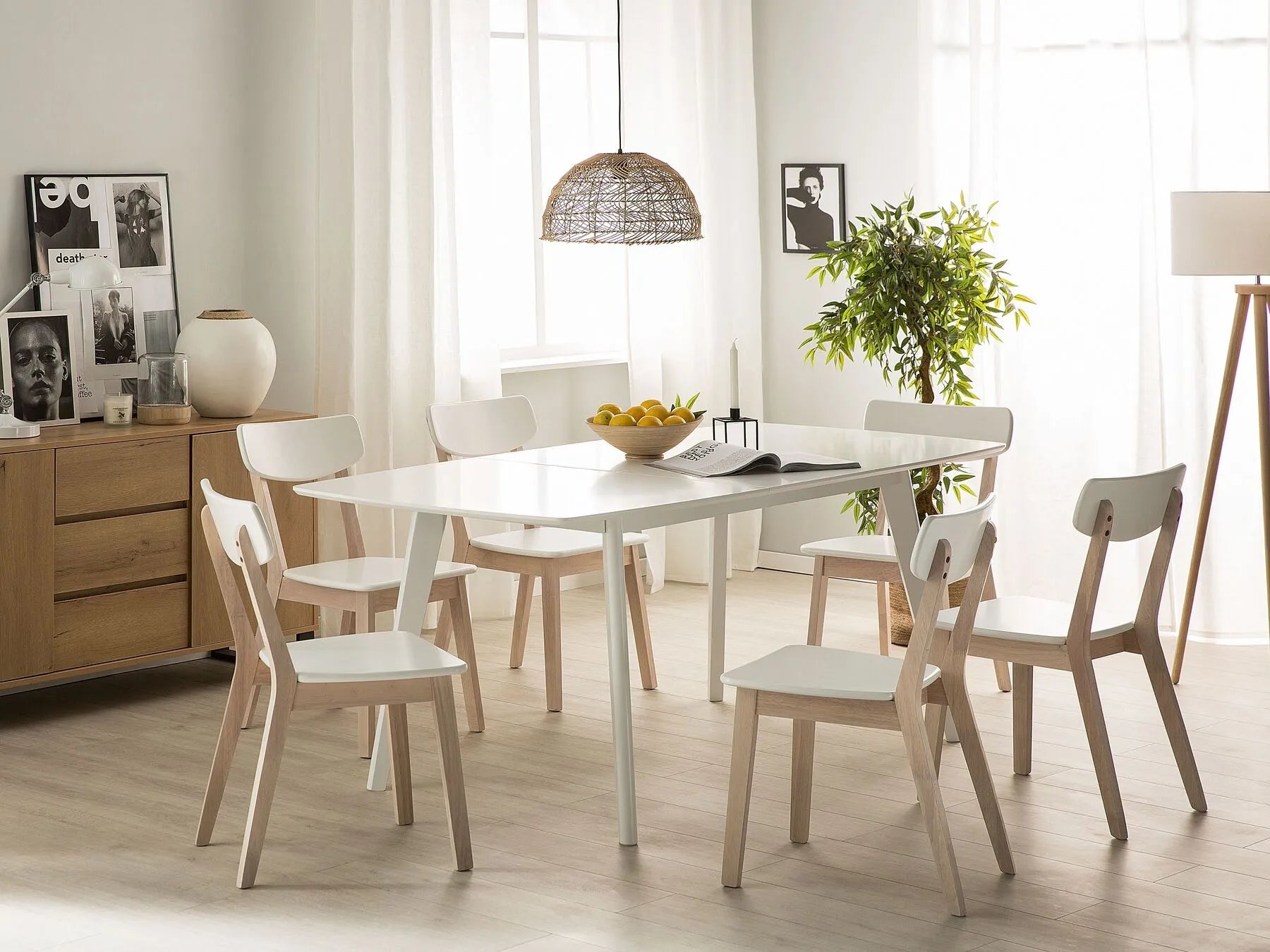Extending Dining Table White 150/195 cm 90 cm