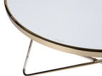 Coffee Table MERIDIAN Tempered Glass White/ Gold