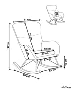 Rocking Chair ELLAN Velvet Light Grey