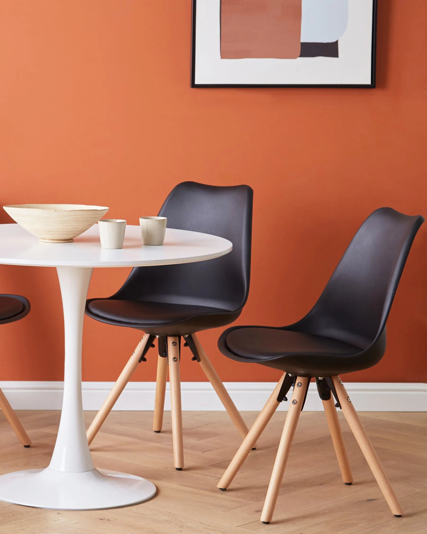 Set of 2 Dining Chairs Black