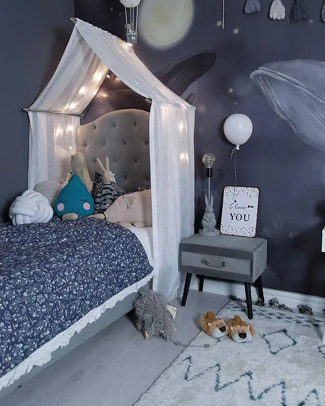 1 Drawer Bedside Table EUROSTAR Velvet Grey