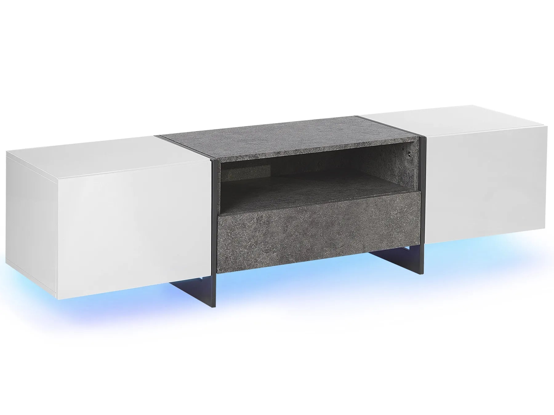 TV Stand LED RUSSEL Grey Concrete Effect