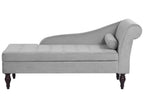Right-Hand Chaise Lounge PESSAC Velvet Light Grey with Storage