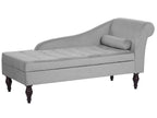 Right-Hand Chaise Lounge PESSAC Velvet Light Grey with Storage