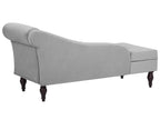 Right-Hand Chaise Lounge PESSAC Velvet Light Grey with Storage