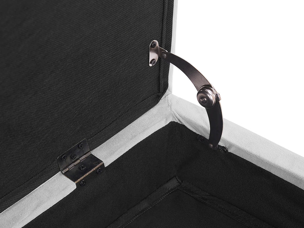 Right-Hand Chaise Lounge PESSAC Velvet Light Grey with Storage