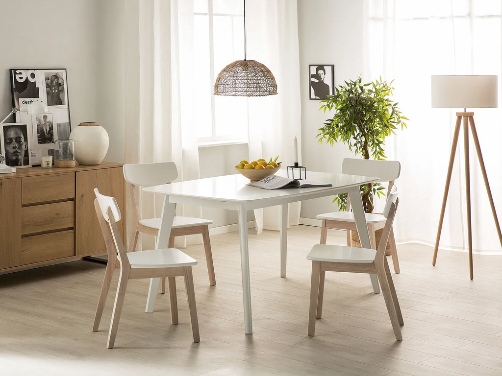 Extending Dining Table White 150/195 cm 90 cm