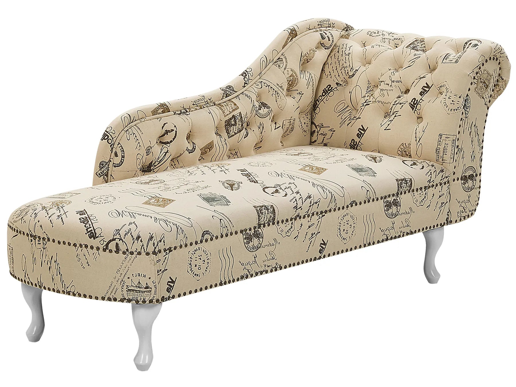 Right-Hand Chaise Lounge NIMES Fabric Beige