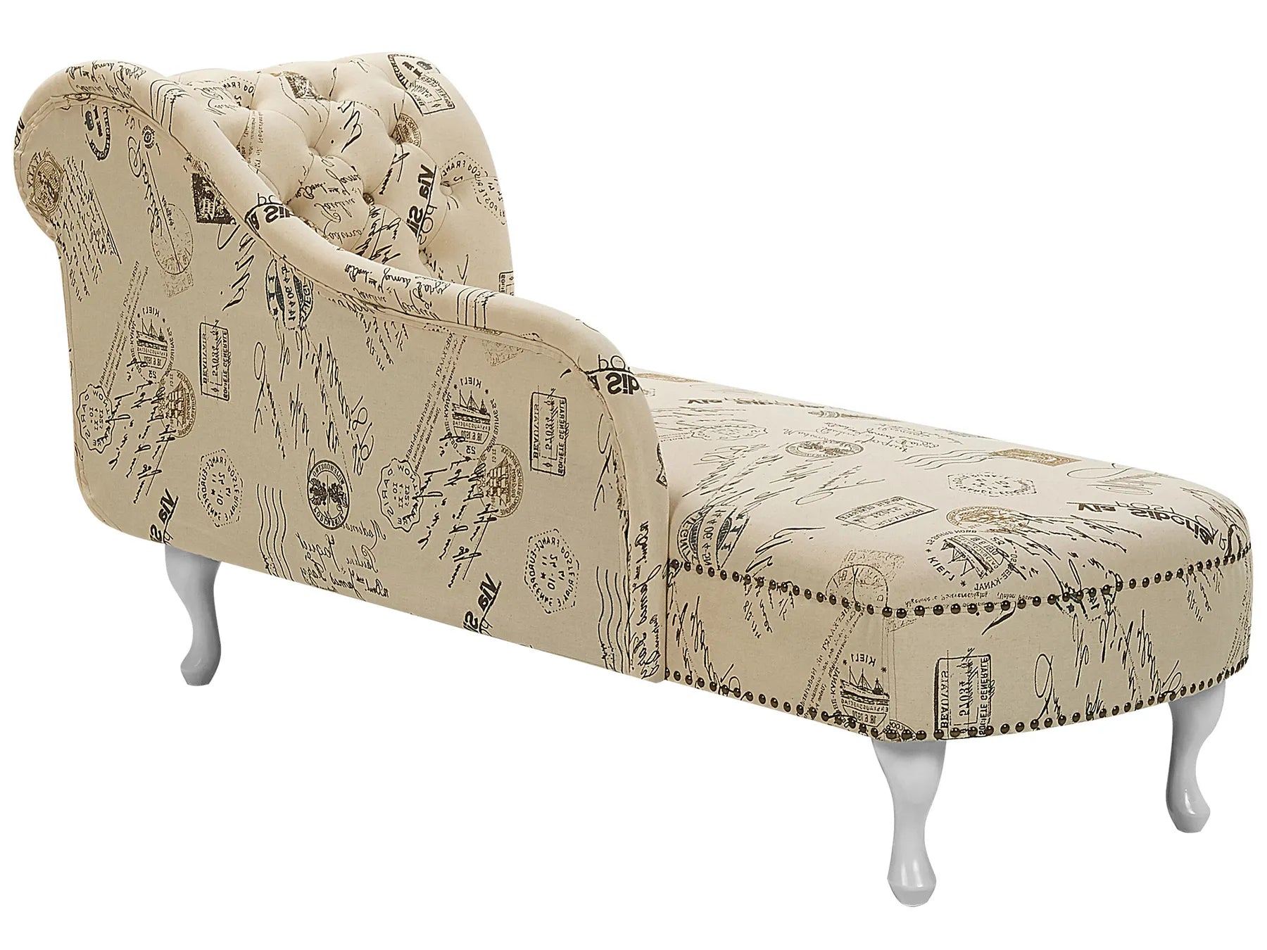 Right-Hand Chaise Lounge NIMES Fabric Beige