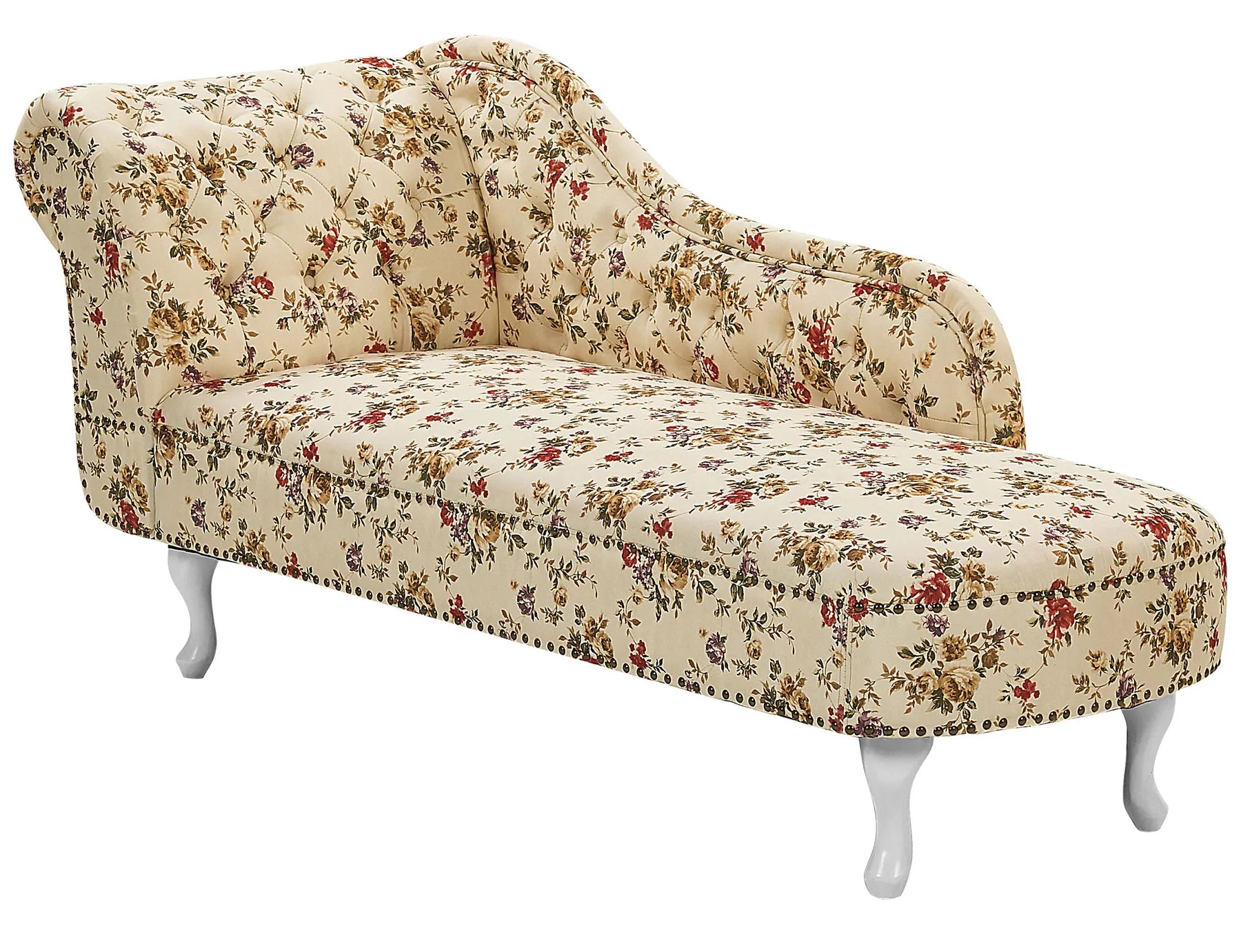 Left-Hand Chaise Lounge NIMES Fabric Beige