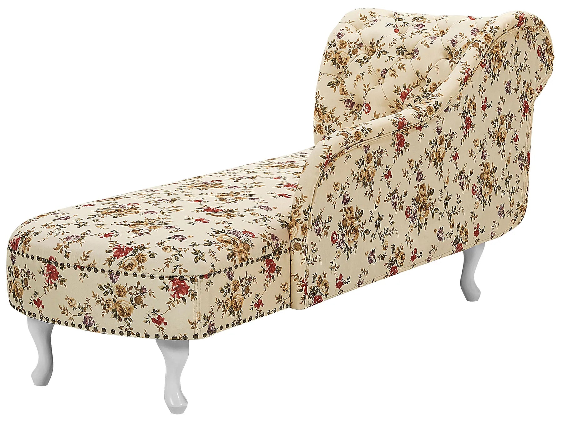 Left-Hand Chaise Lounge NIMES Fabric Beige