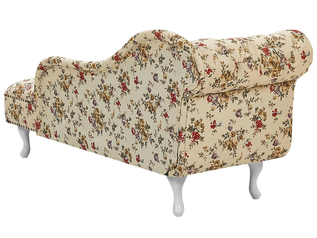 Left-Hand Chaise Lounge NIMES Fabric Beige