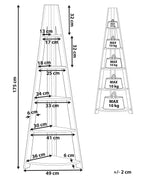 Corner 5 Tier Shelving Unit MOBILE SOLO 175 cm Brown/ White