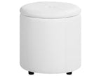 Storage Pouffe MARYLAND Faux Leather White