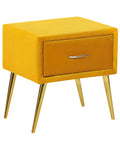 1 Drawer Bedside Table FLAYAT Velvet Mustard