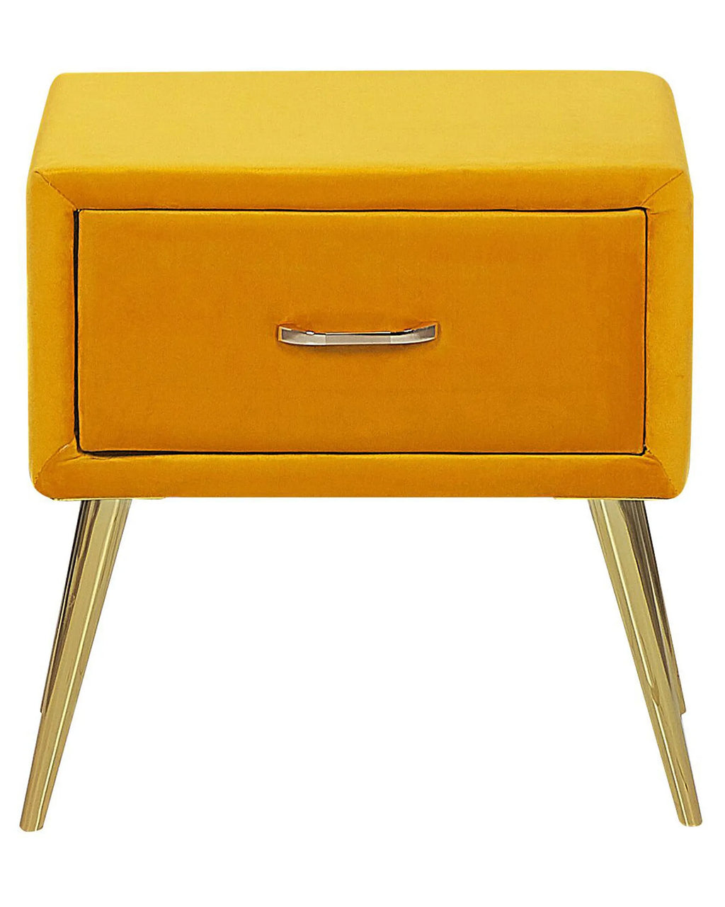 1 Drawer Bedside Table FLAYAT Velvet Mustard