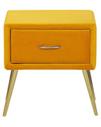 1 Drawer Bedside Table FLAYAT Velvet Mustard