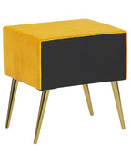 1 Drawer Bedside Table FLAYAT Velvet Mustard