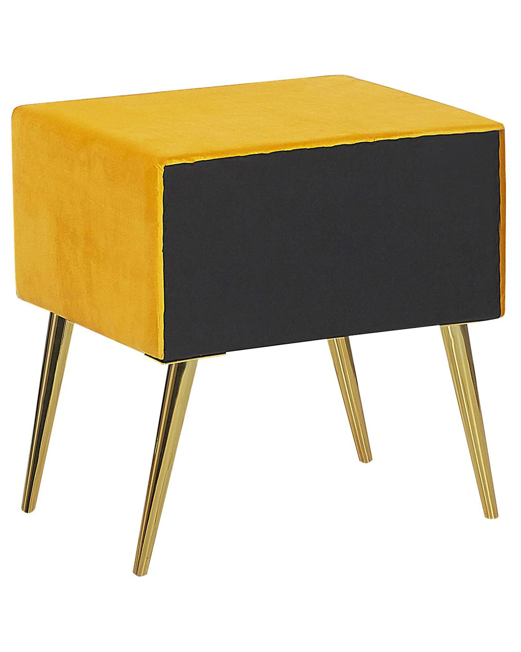 1 Drawer Bedside Table FLAYAT Velvet Mustard