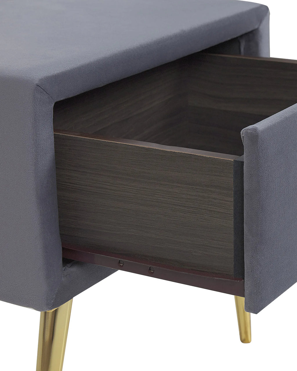 1 Drawer Bedside Table FLAYAT Velvet Grey
