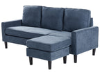 Sofa 3 Seater AVESTA Fabric Dark Blue with Ottoman