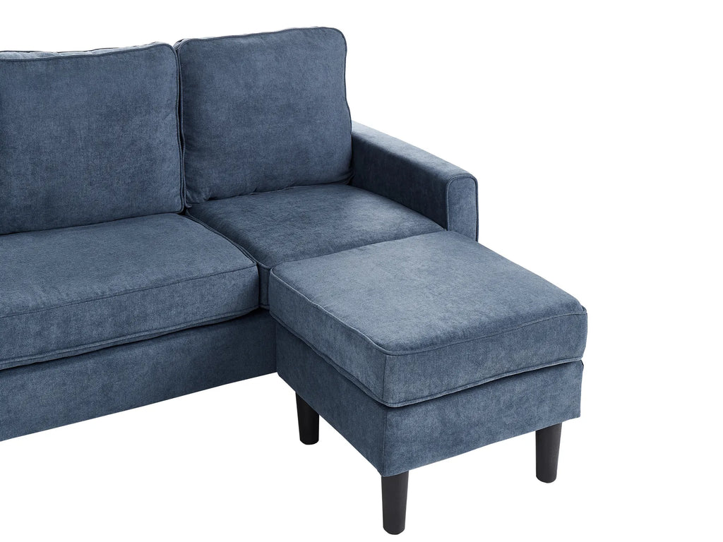 Sofa 3 Seater AVESTA Fabric Dark Blue with Ottoman