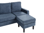 Sofa 3 Seater AVESTA Fabric Dark Blue with Ottoman