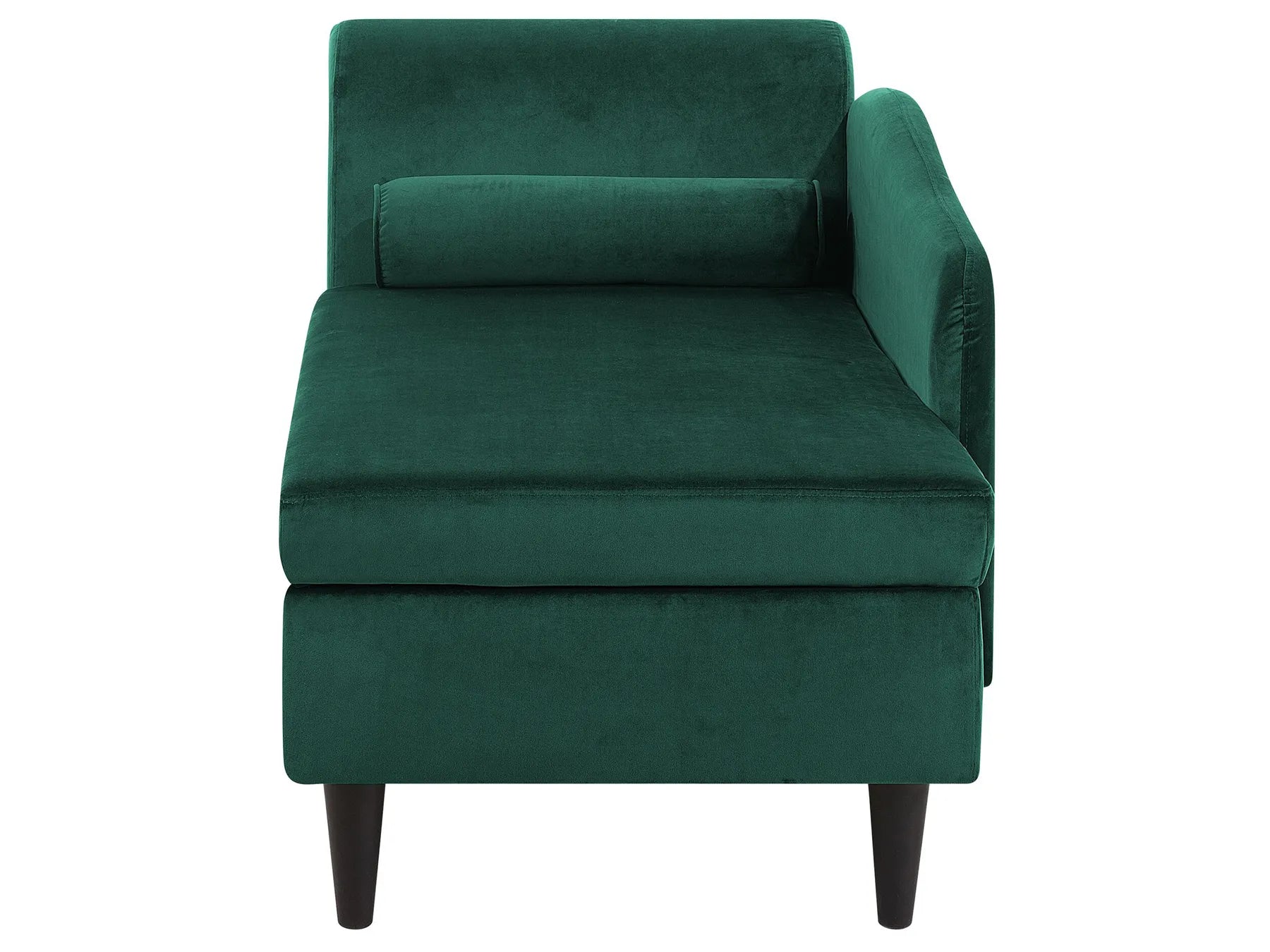 Left-Hand Chaise Lounge LUIRO Velvet Emerald Green with Storage