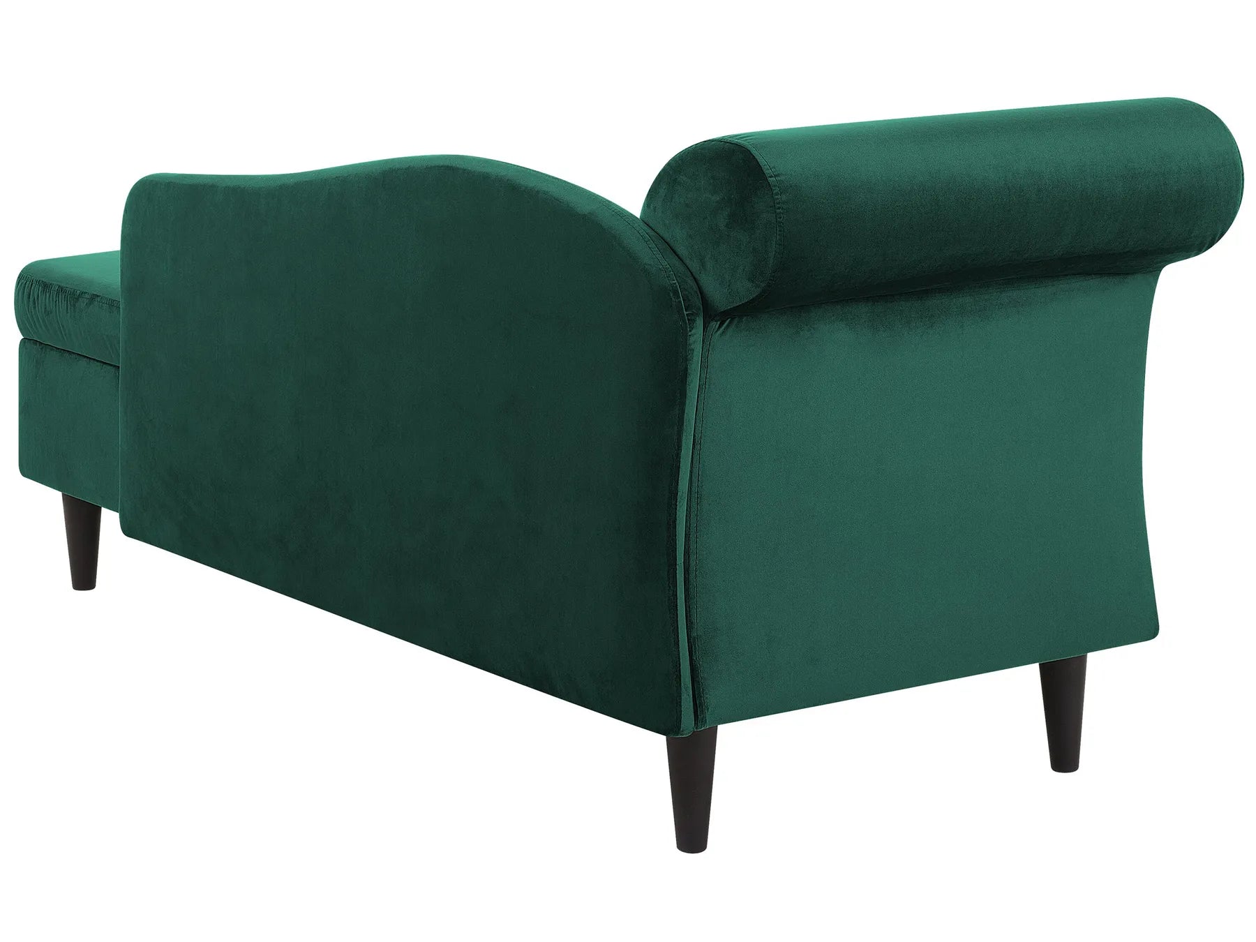 Left-Hand Chaise Lounge LUIRO Velvet Emerald Green with Storage