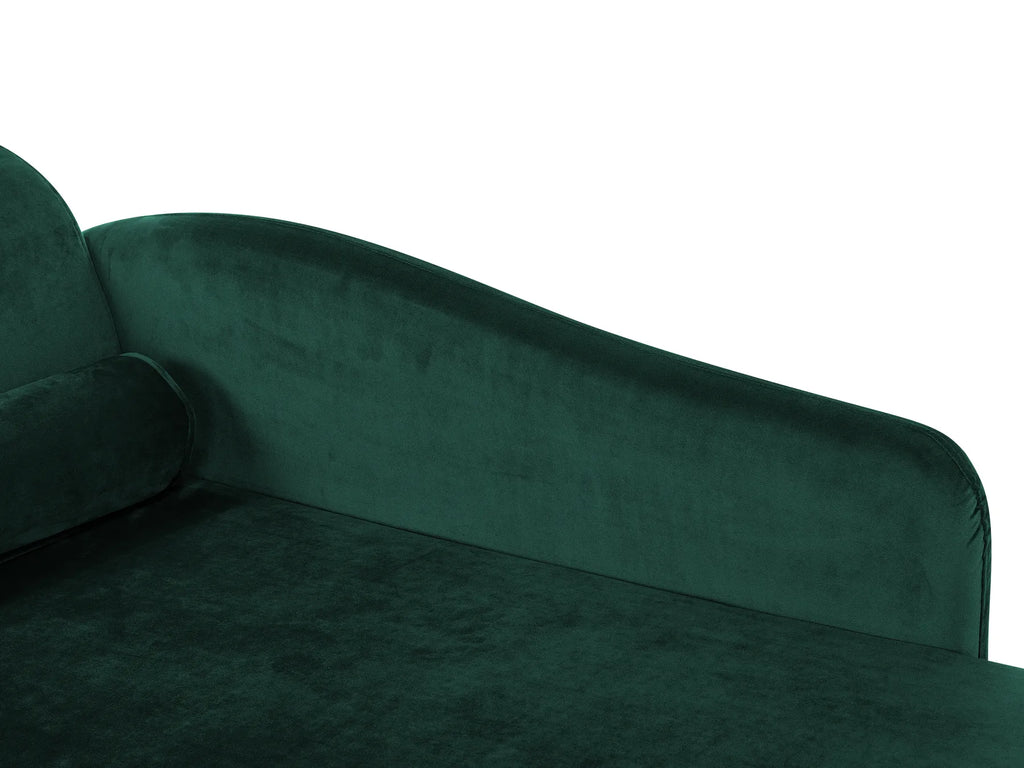 Left-Hand Chaise Lounge LUIRO Velvet Emerald Green with Storage