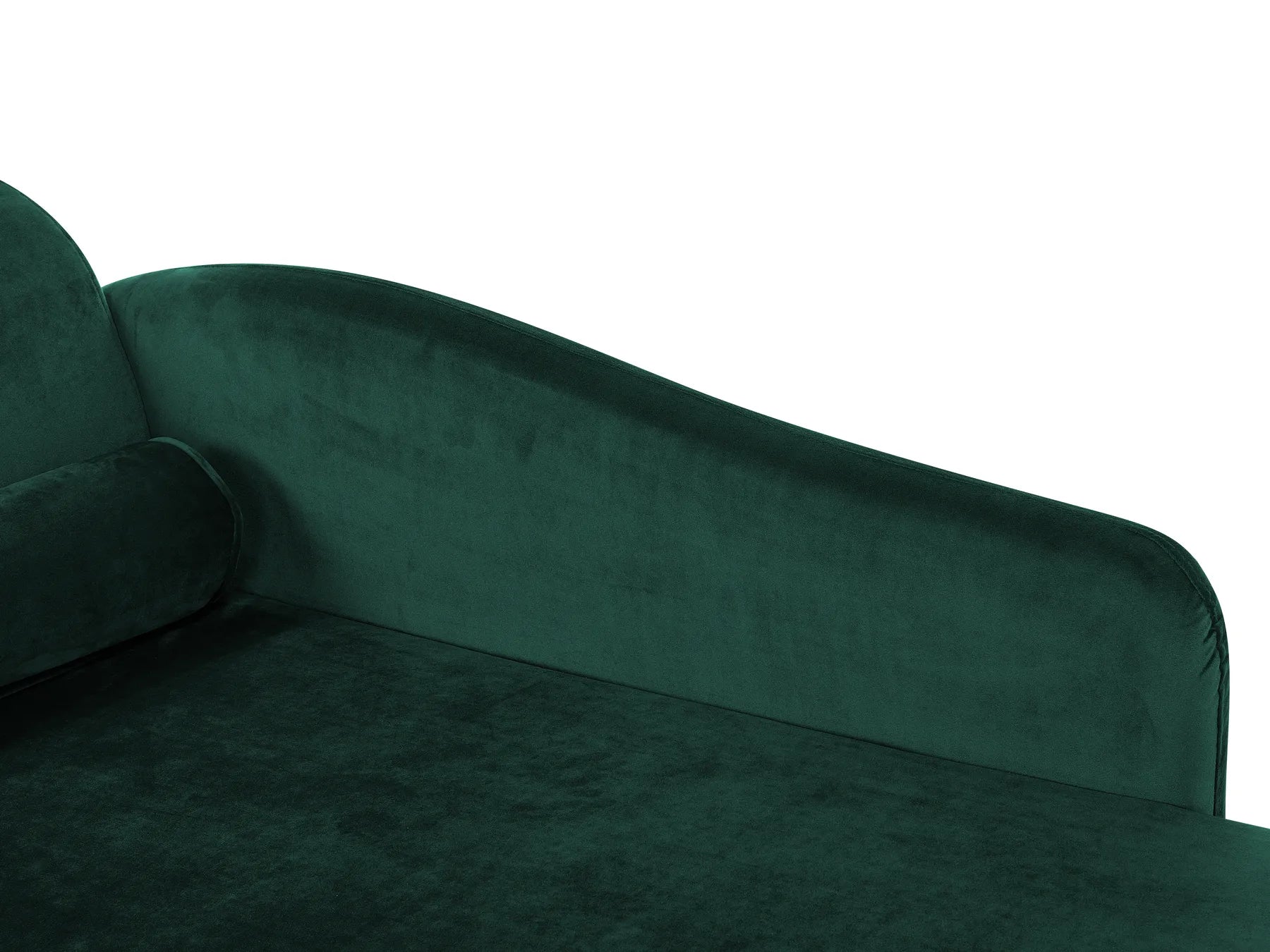 Left-Hand Chaise Lounge LUIRO Velvet Emerald Green with Storage