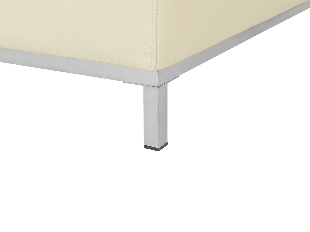 Ottoman OSLO Leather Light Beige