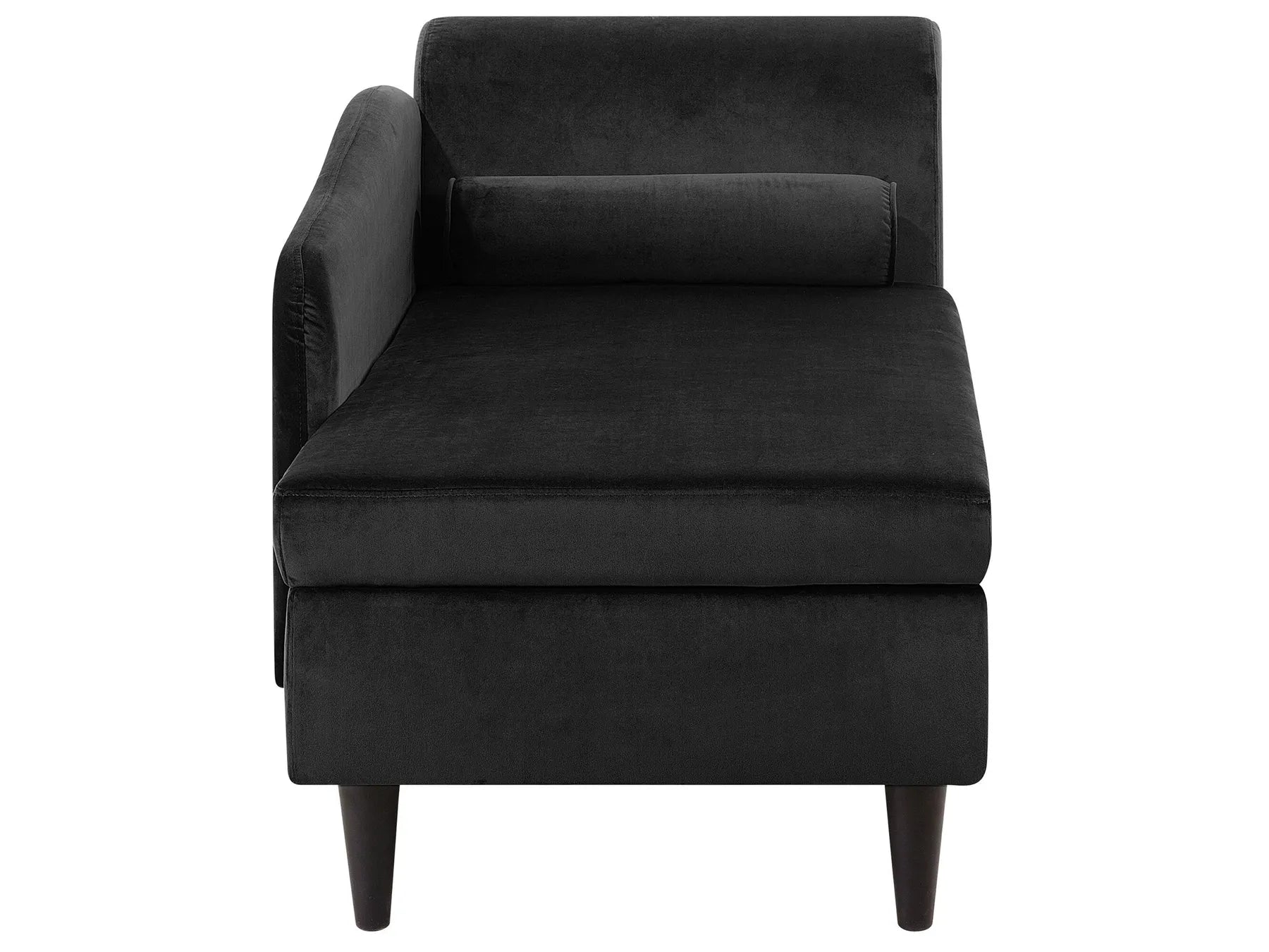 Right-Hand Chaise Lounge LUIRO Velvet Black with Storage