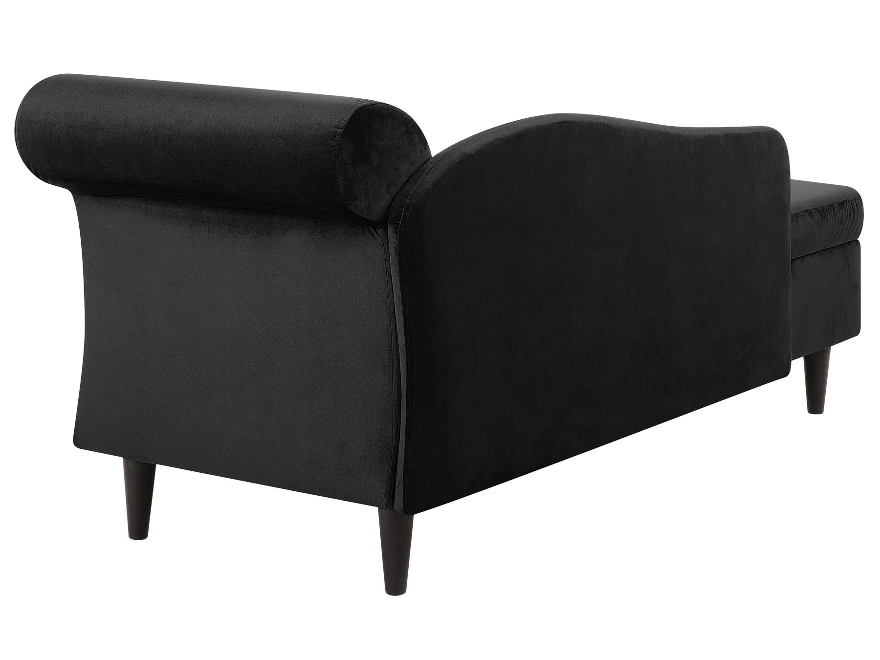 Right-Hand Chaise Lounge LUIRO Velvet Black with Storage