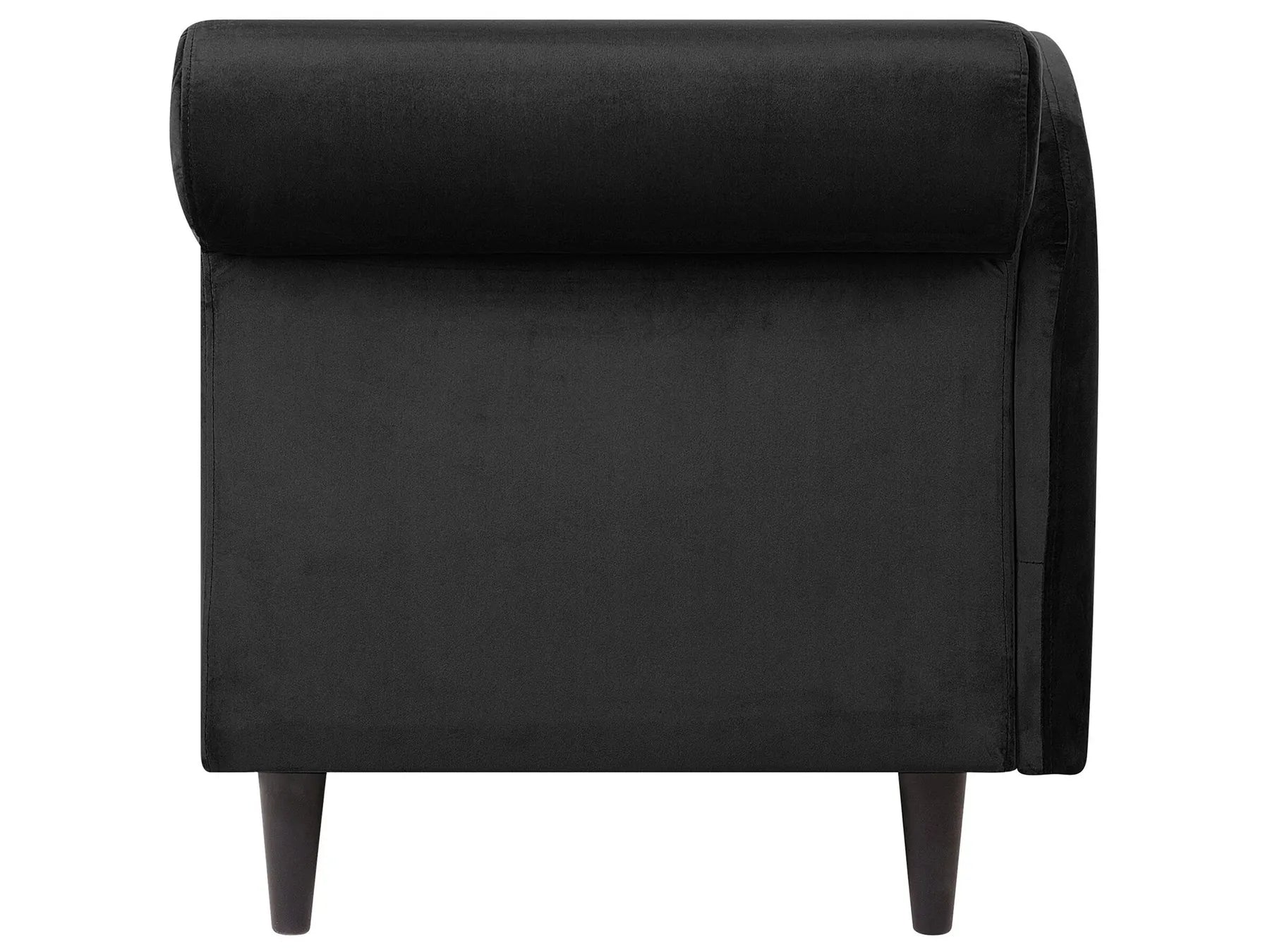 Right-Hand Chaise Lounge LUIRO Velvet Black with Storage