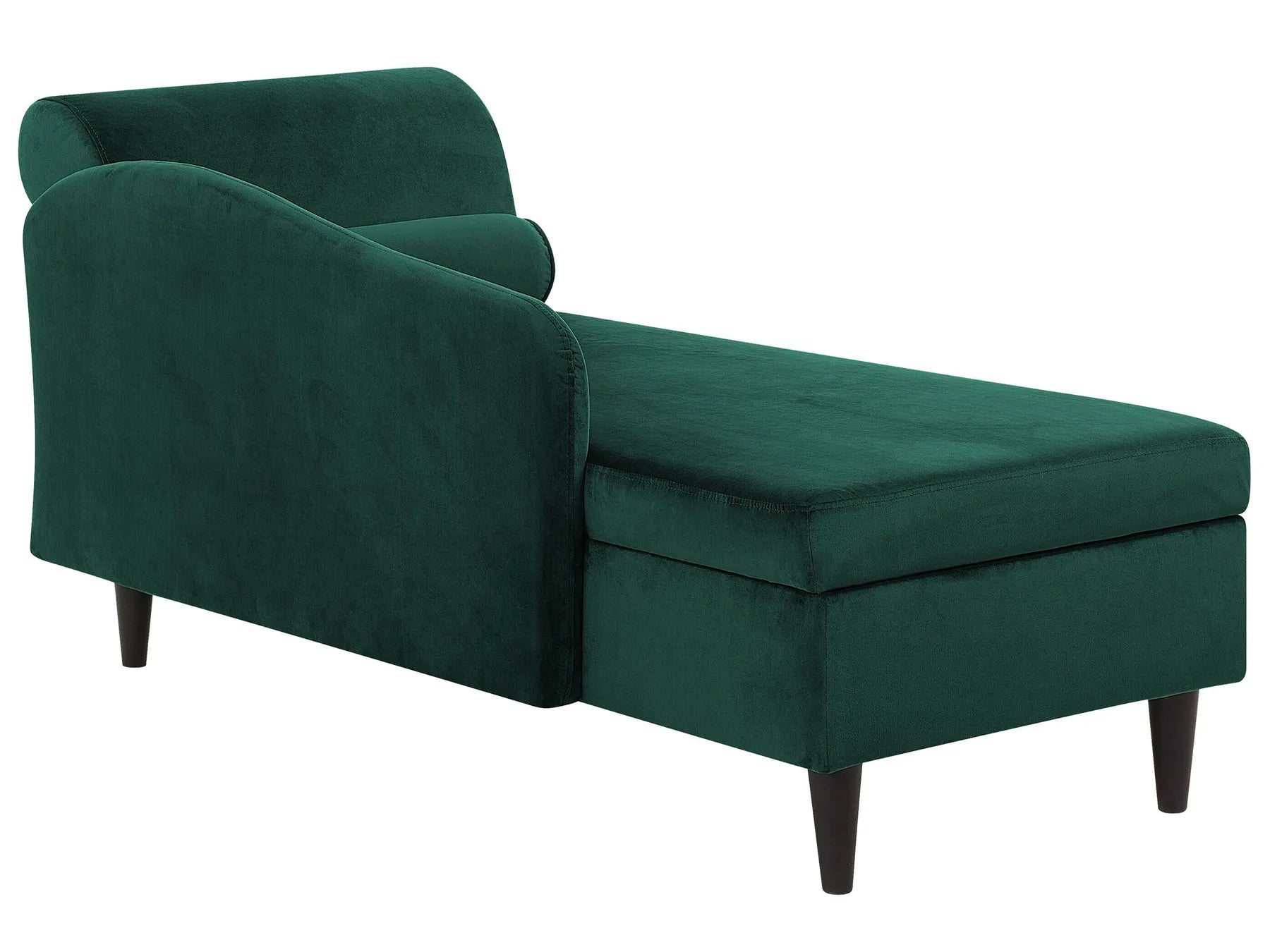 Right-Hand Chaise Lounge LUIRO Velvet Dark Green with Storage