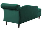 Right-Hand Chaise Lounge LUIRO Velvet Dark Green with Storage