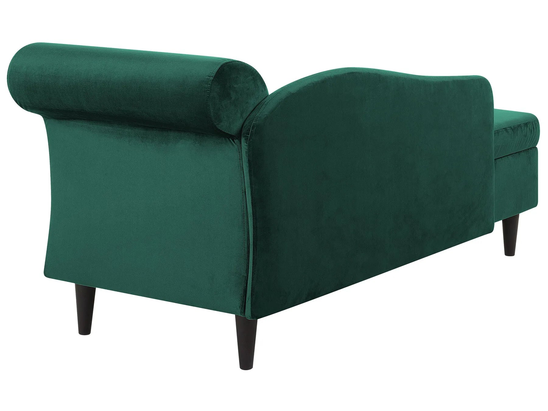 Right-Hand Chaise Lounge LUIRO Velvet Dark Green with Storage
