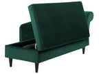 Right-Hand Chaise Lounge LUIRO Velvet Dark Green with Storage