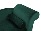 Right-Hand Chaise Lounge LUIRO Velvet Dark Green with Storage