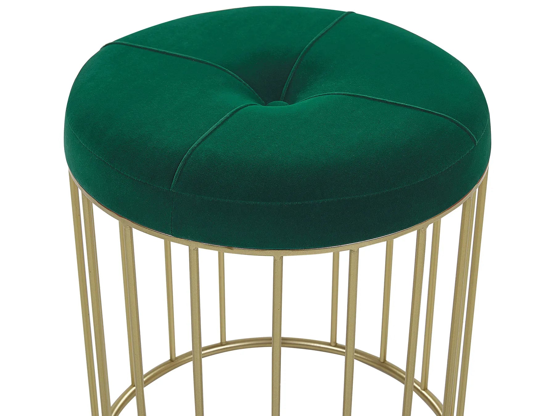 Set of 2 Footstools LUBBOCK Velvet Dark Green