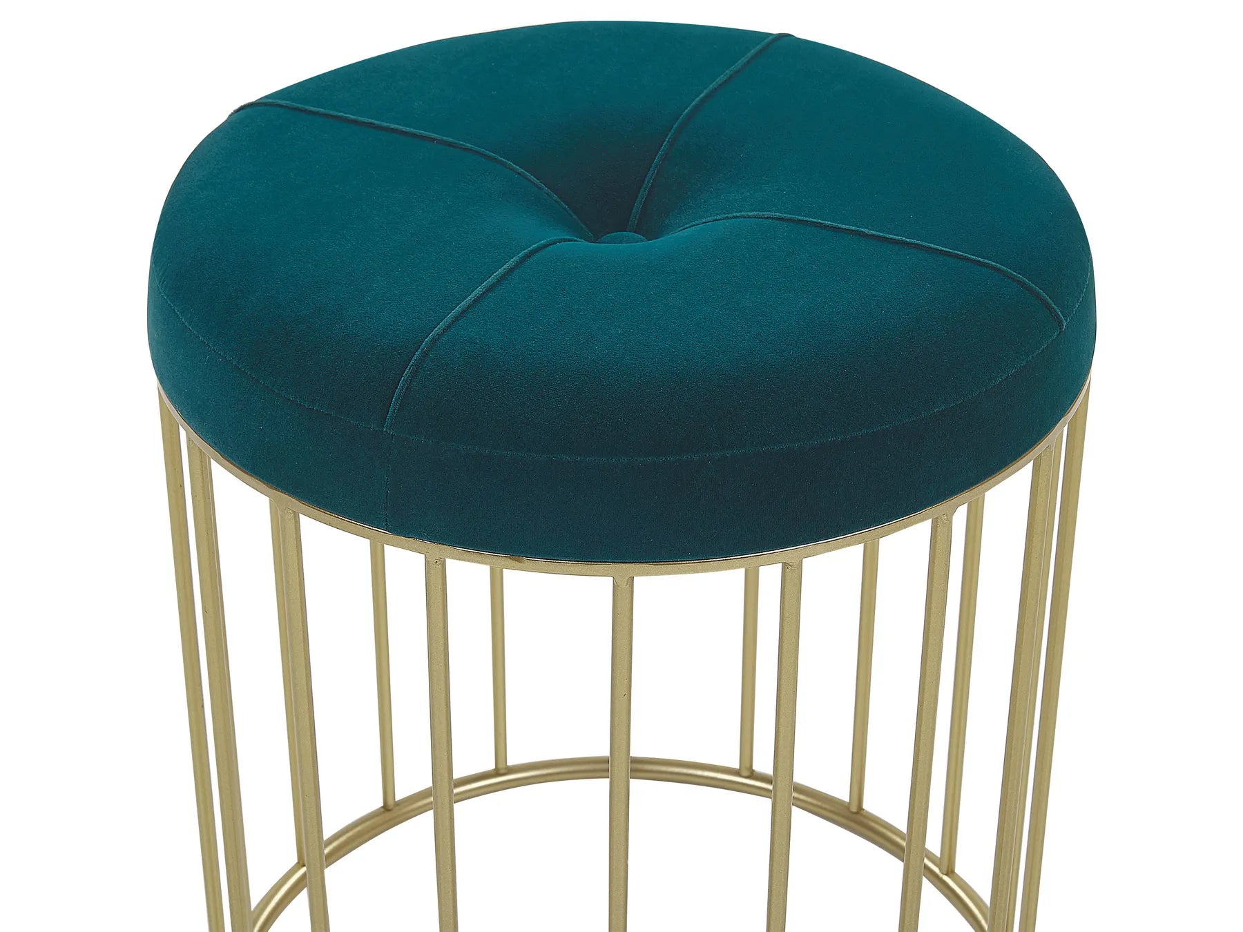 Set of 2 Footstools LUBBOCK Velvet Teal