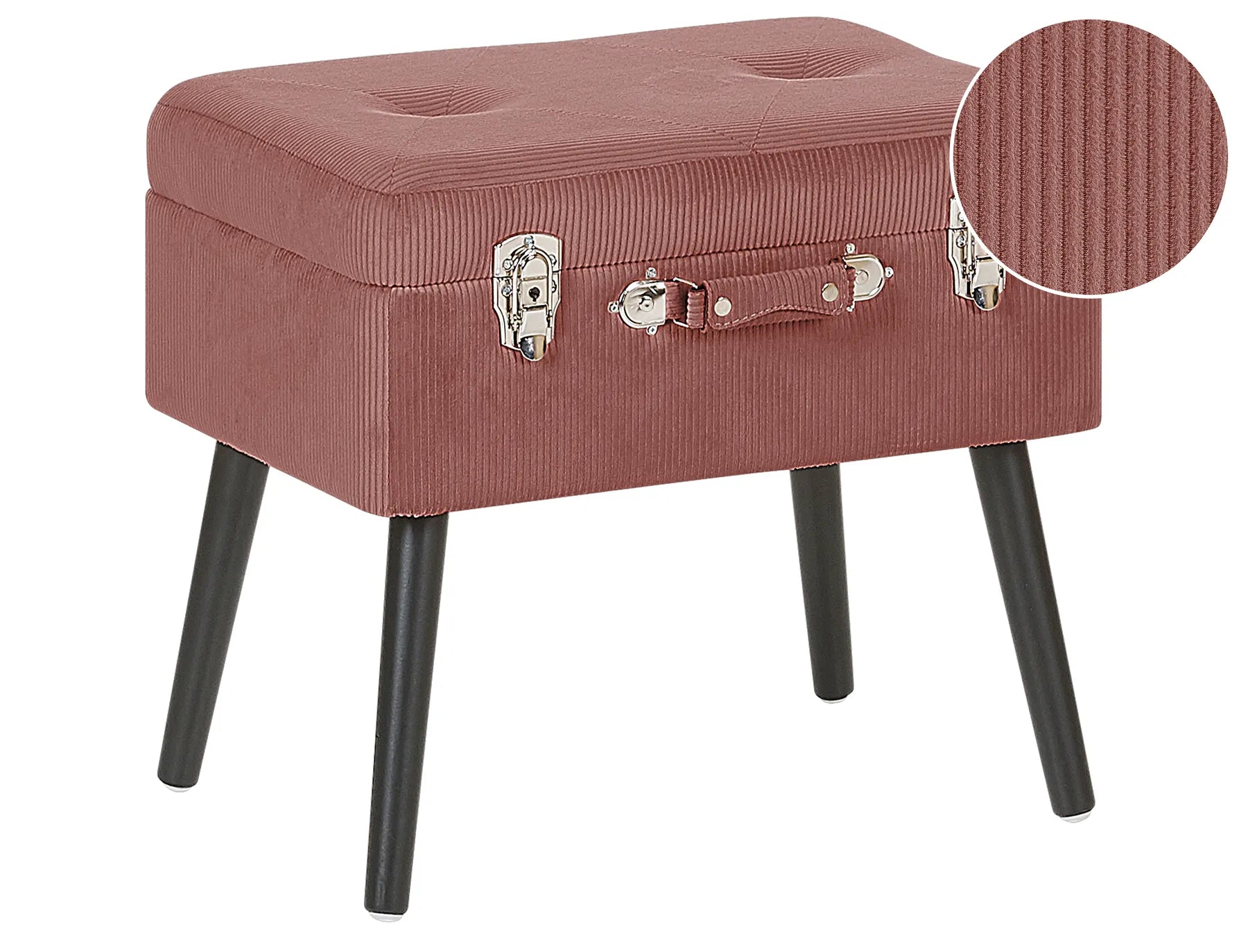 Storage Stool MALLARD Corduroy Pink