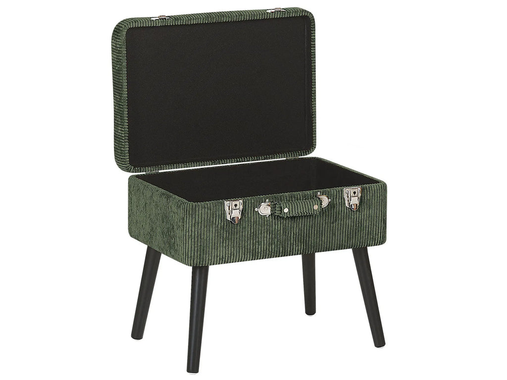 Storage Stool MALLARD Corduroy Dark Green