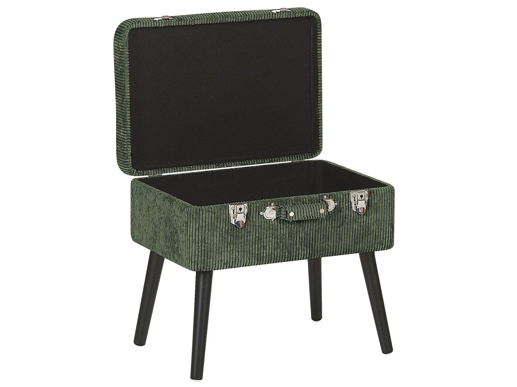 Storage Stool MALLARD Corduroy Dark Green