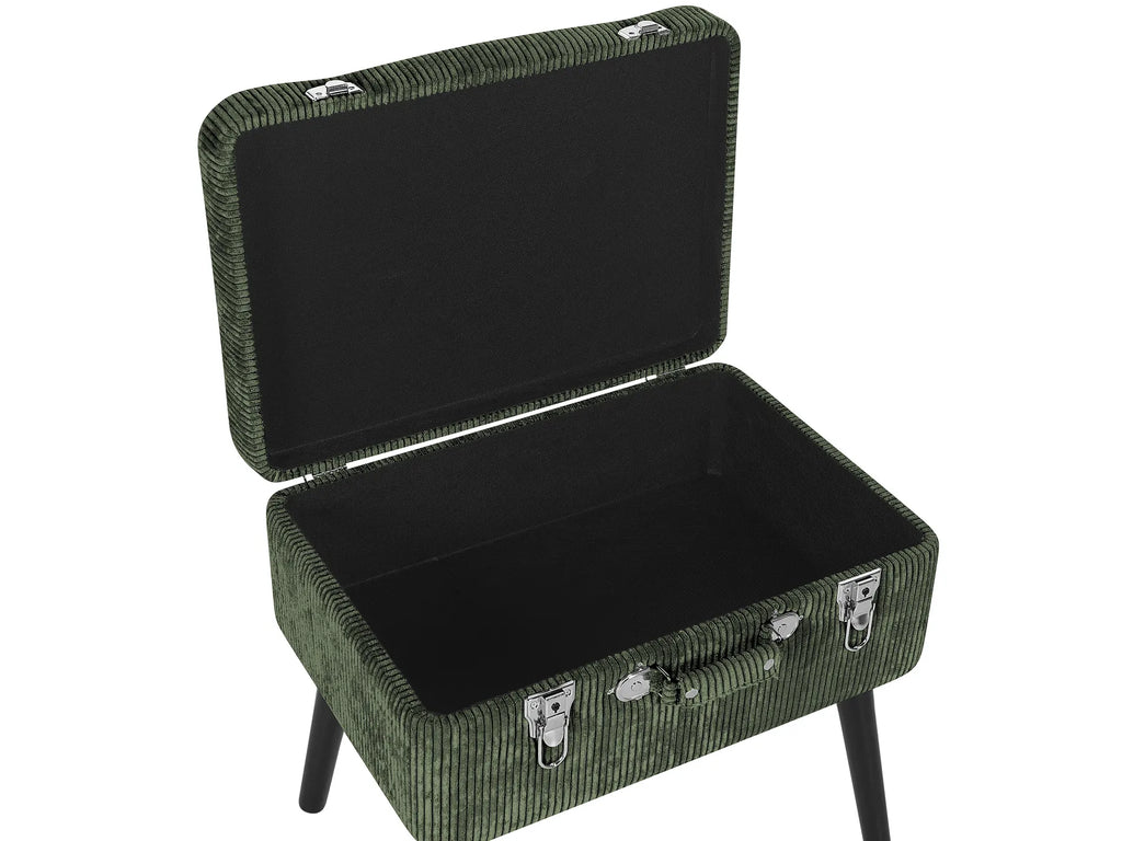 Storage Stool MALLARD Corduroy Dark Green