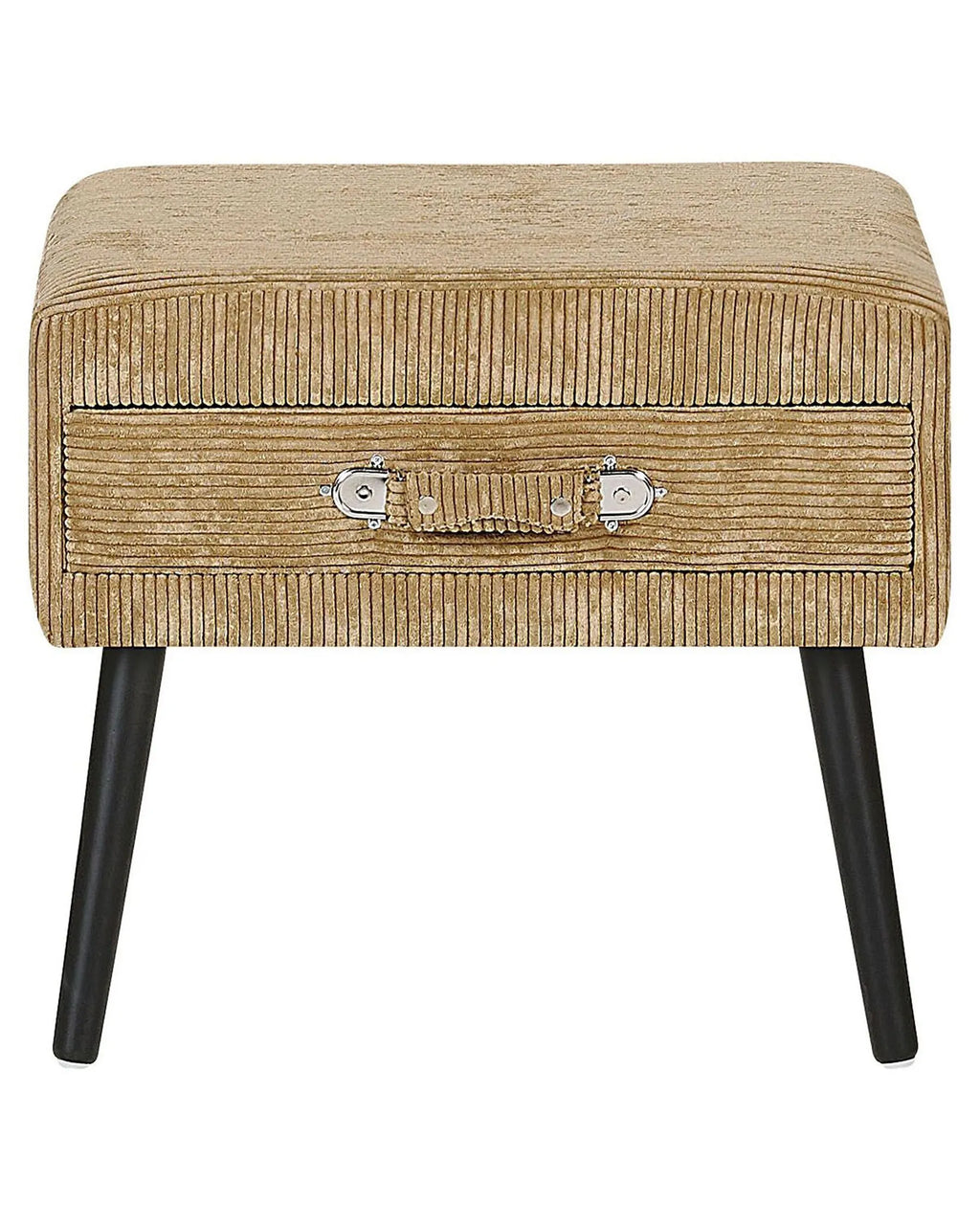 1 Drawer Bedside Table EUROSTAR Corduroy Sand Beige